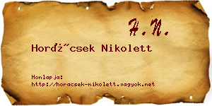 Horácsek Nikolett névjegykártya